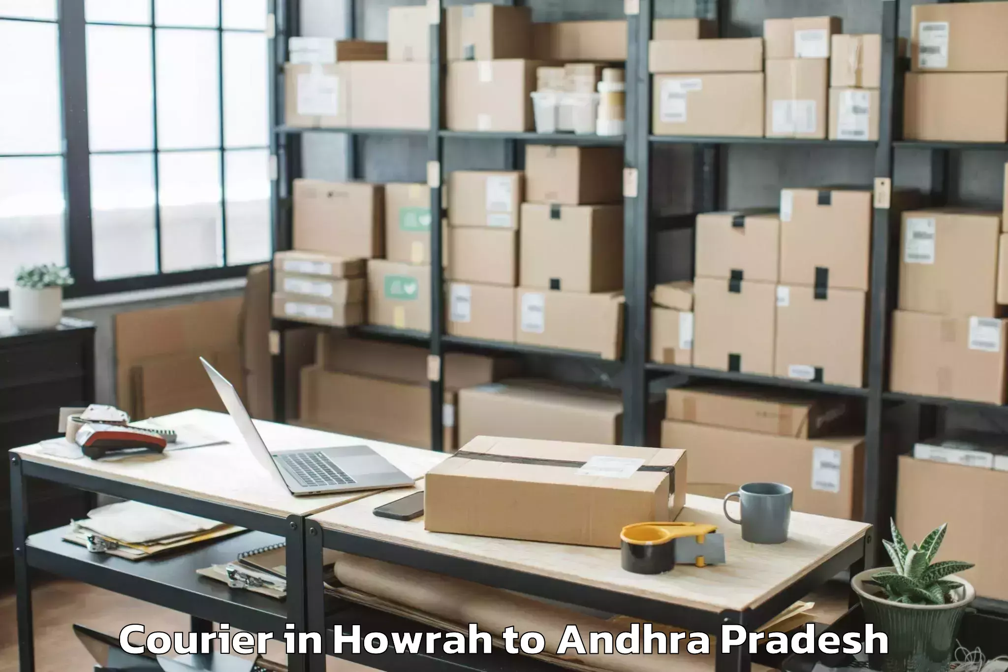 Book Howrah to Nandivada Courier Online